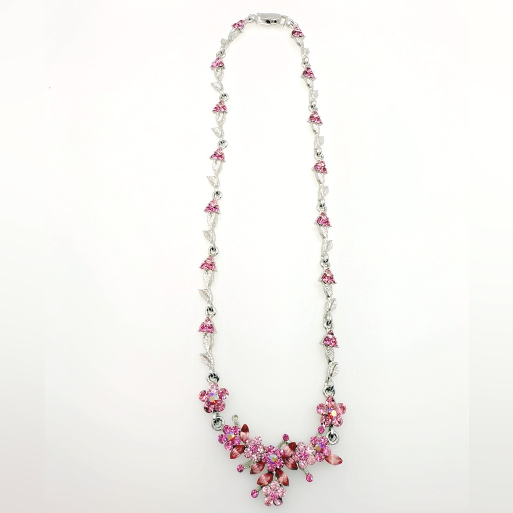 Pink Crystal Necklace. NWOT - Picture 3 of 5